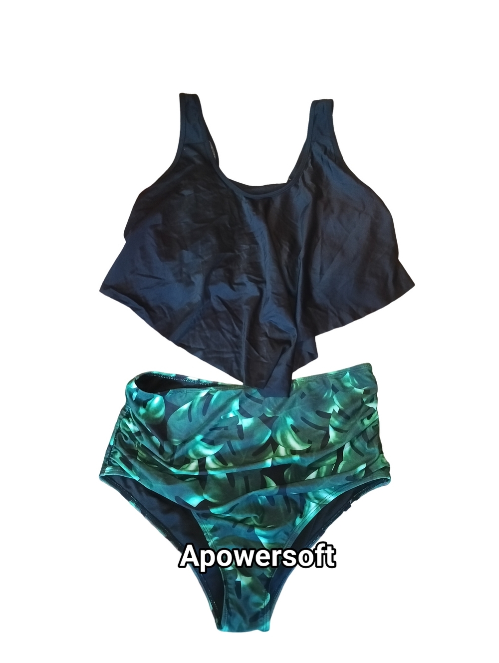 Palm Print Tankini Swim Set — Size 2X